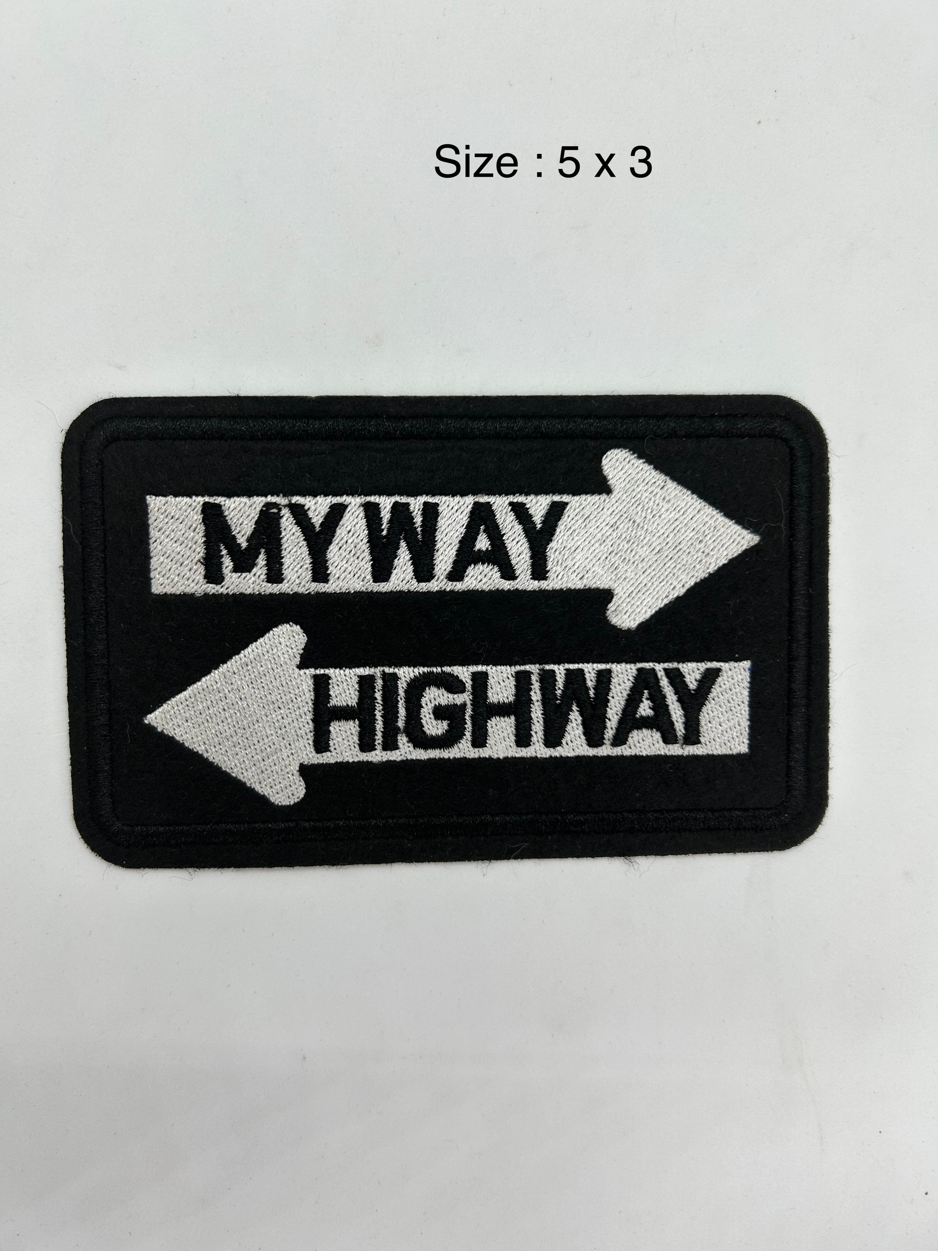 Myway highway arrow embroidered patch 5x3 inch